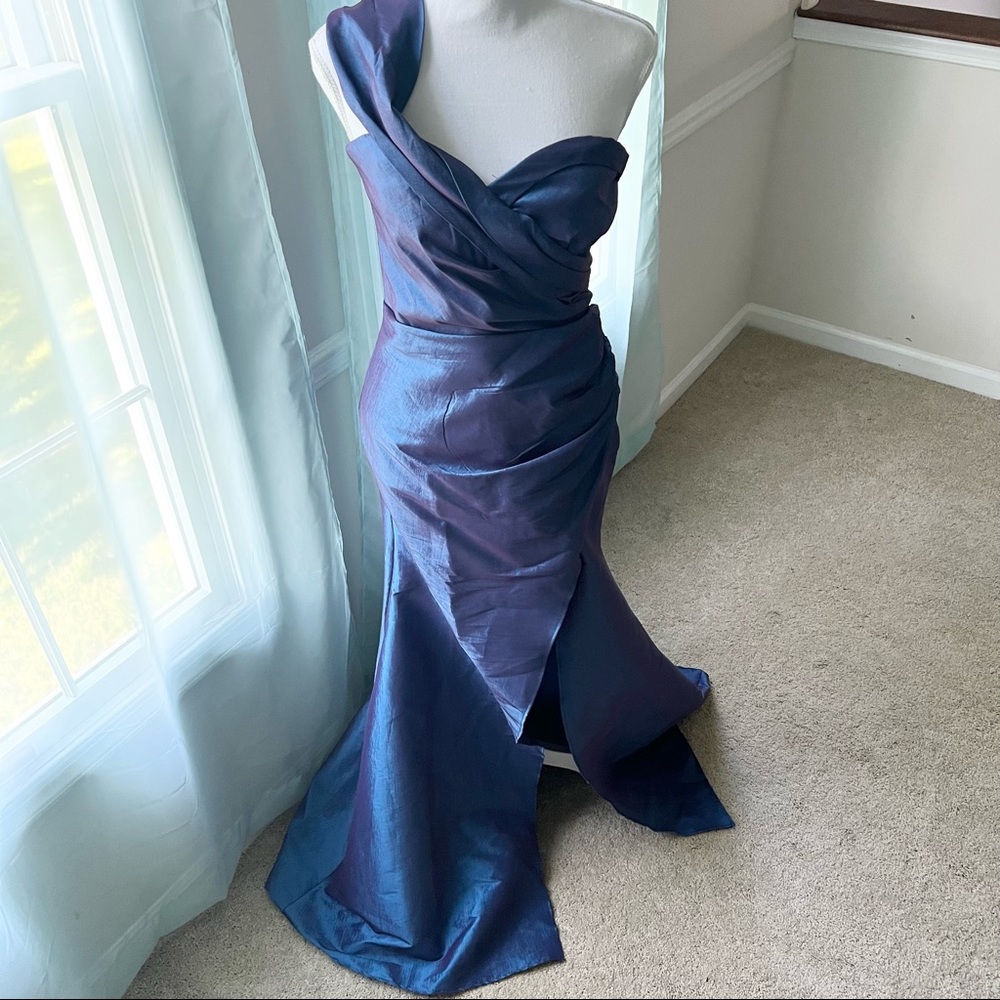 Spring Formal Prom MANIJU Blue One Shoulder Dress
 Ball or Prom Formal. Stunning